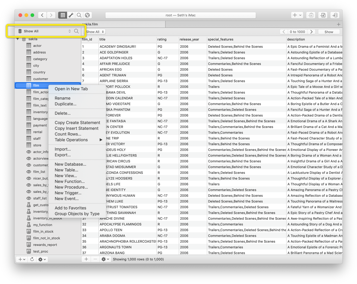 Image of the four main views in the toolbar