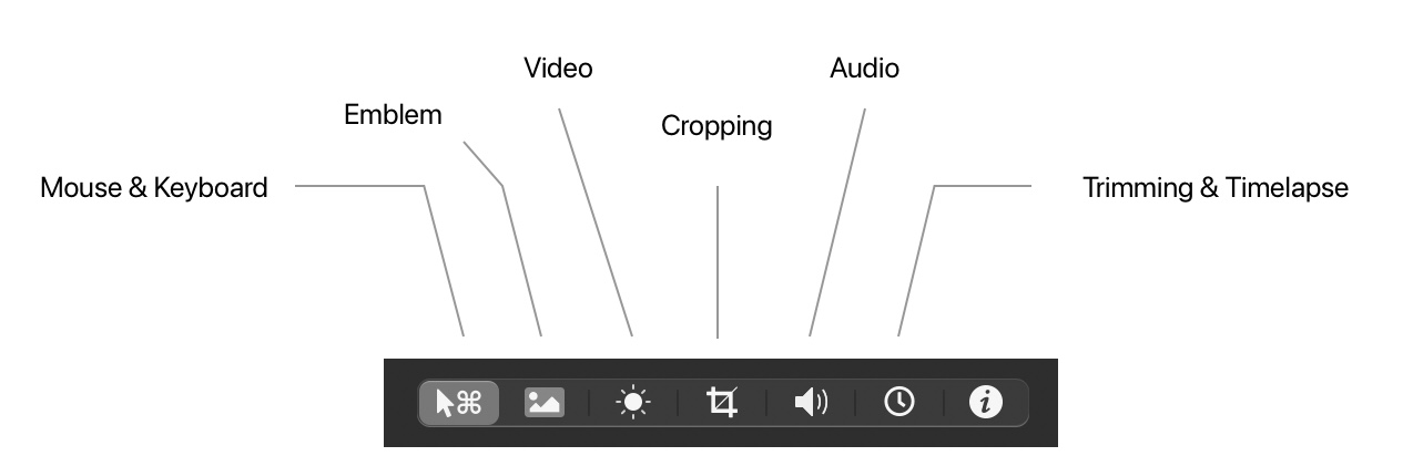 Editing options in the Export view