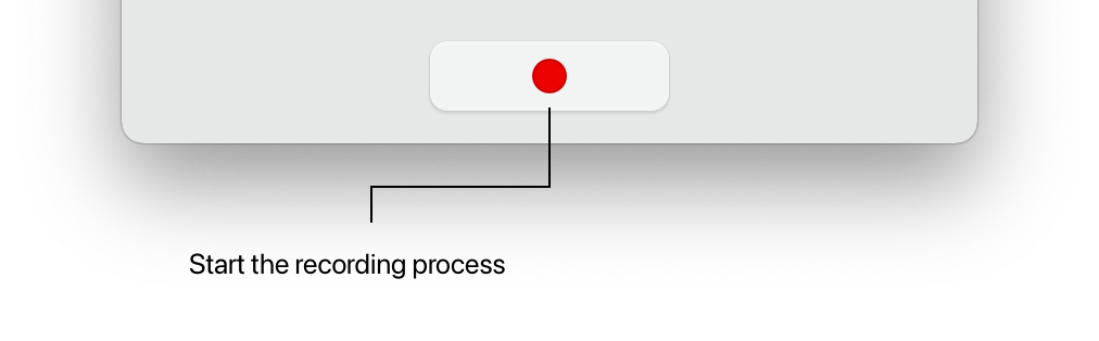 The buttons at the bottom of the Record view