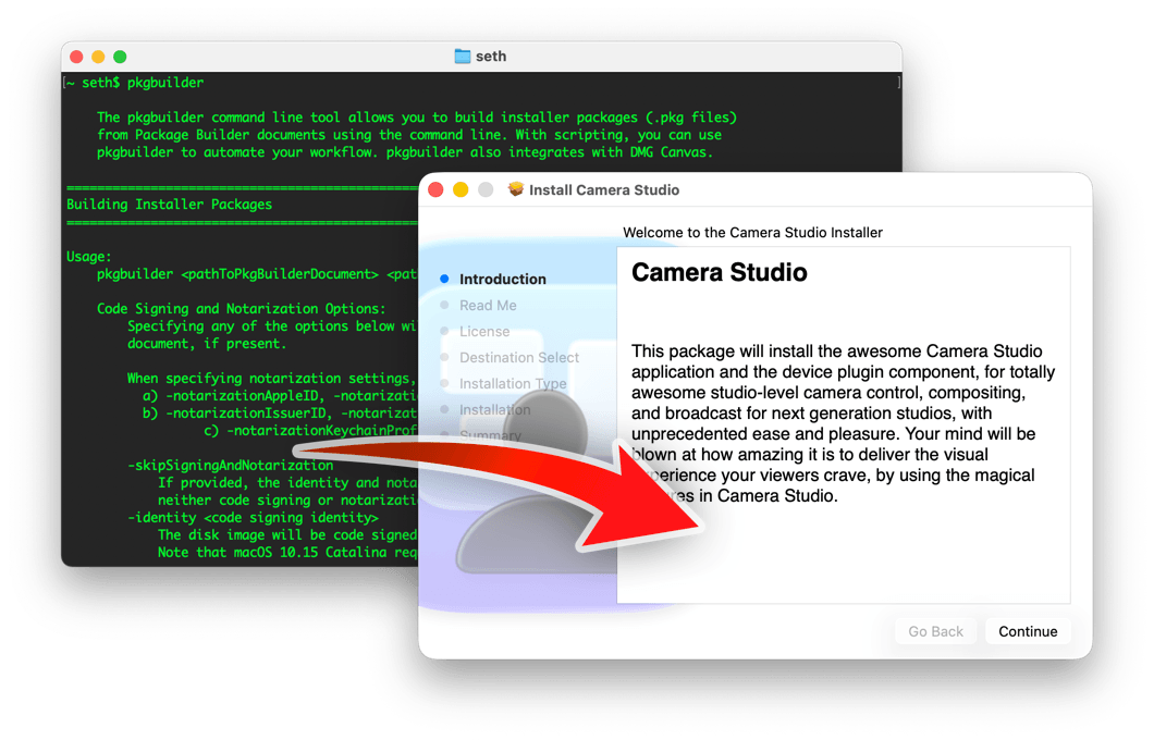 pkgbuilder command line tool