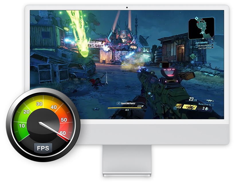 Screen record Mac games at up to 60 FPS.